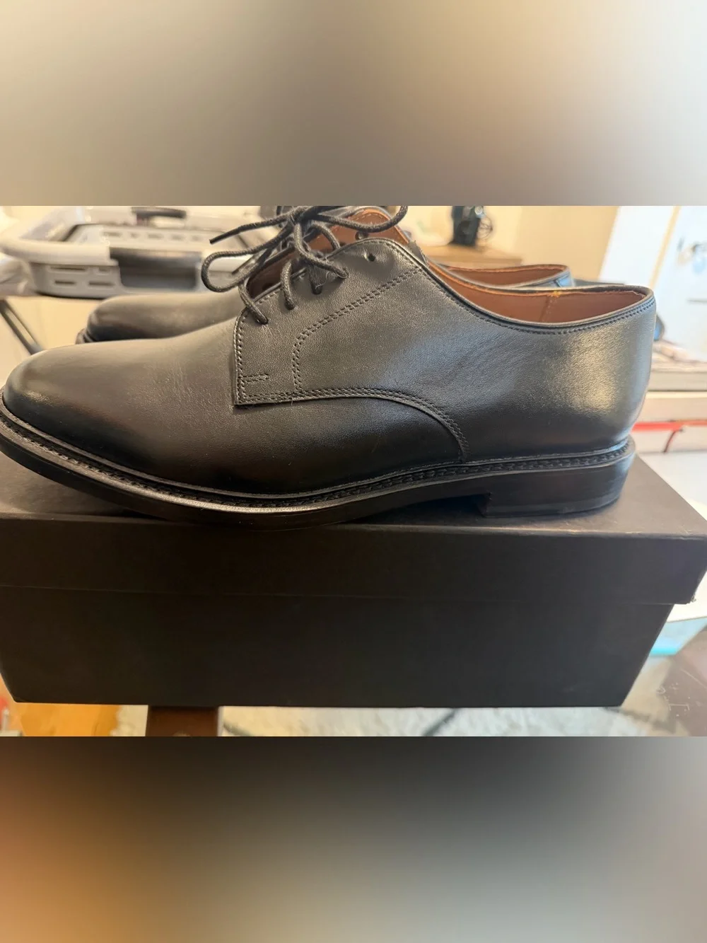 J. Crew Black Leather Derby Dress Shoes- Men's Lace-Up
